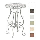 CLP Eisen Steh-Tisch SHIVA, rund Durchmesser Ø 65 cm, Höhe 100 cm, Metall, nostalgischem Design, handgefertigt antik weiß
