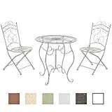 CLP Garten-Sitzgruppe INDRA, Metall (Eisen) Design antik, Tisch rund Ø 70 cm antik-weiß