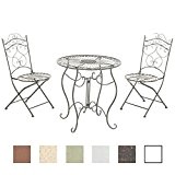 CLP Garten-Sitzgruppe INDRA, Metall (Eisen) Design antik, Tisch rund Ø 70 cm antik-grün