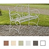 CLP Gartenbank TARA, Landhaus-Stil, Eisen lackiert, Design antik,113 x 47 cm, bis zu 5 Farben wählbar antik weiß
