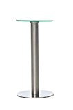 CLP Glas-Tisch MARIDA, Edelstahl-Gestell, rund Ø 30 cm, Höhe 60 cm, Sicherheitsglas milchglas