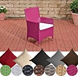 CLP Poly-Rattan Garten-Stuhl JULIA, ALU Gestell, mit Sitzkissen, 5 Rattan Farben + 5 Bezug Farben Rattanfarbe: Pink, Bezugfarbe: Cremeweiß