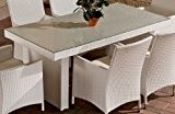 CLP Poly-Rattan Garten-Tisch AVIGNON, Größe: 180 x 90 cm, Höhe: 75 cm, bis zu 5 Rattan-Farben wählbar weiß