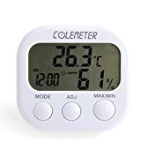 COLEMETER Digital Wecker Thermometer Hygrometer Feuchtigkeit Messgerät Uhr Thermo-Hygrometer 0°C~50°C
