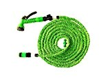 COM-FOUR® flexibler dehnbarer Gartenschlauch Wasserschlauch Schlauch mit Düse und Sprühpistole (Grün 10-30 Meter)