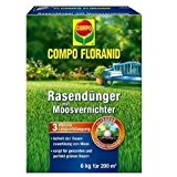 COMPO Floranid Rasendünger mit Moosvernichter 6 kg, Volldünger, Langzeitdünger