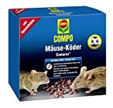 COMPO Mäuse-Köder Cumarax®, Warfarin-Köder auf Basis von behandeltem Getreide gegen Mäuse im und am Haus, 200 g