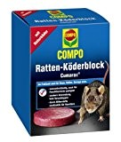 COMPO Ratten-Köderblock Cumarax®, Warfarin-Ködeblöcke gegen Wanderratten im und rund ums Haus, 440 g