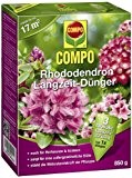 COMPO Rhododendron Langzeit-Dünger, hochwertiger Spezial-Langzeitdünger, für Rhododendren und andere Moorbeetpflanzen wie Hortensien, Azaleen und Heidepflanzen, 850 g