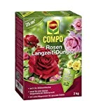 COMPO Rosen Langzeit-Dünger, hochwertiger Spezial-Langzeitdünger, für alle Rosenarten und andereBlütensträucher, sowie Schling- und Kletterpflanzen, 2 kg