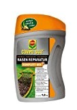 COMPO SAAT® Rasen-Reparatur Komplett Mix+, Rasenpflege mit Doppelnutzen, schließt Rasenlücken und regeneriert ausgedünnte Flächen, 1,2 kg für bis zu 6 ...