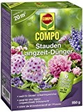 COMPO Stauden Langzeit-Dünger, hochwertiger Spezial-Langzeitdünger, für Stauden aller Art, mehrjährige Blühpflanzen und Rabatten sowie Zwiebel- und Knollengewächse, 850 g