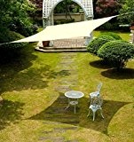 Cool Area Rechteck 2,5 x 3 m Sonnensegel Sonnenschutz Segel, UV Schutz für Balkon Terrasse Garten, Sandfarbe