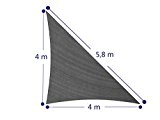 Cool Area Rechtwinkliges Dreieck 4.0x4.0x5.8m Durable Sun Sonnensegel (ohne Edelstahl-Schrauben-Kit), UV Block Stoff Patio Sonnensegel in Farbe Graphit, Möbel
