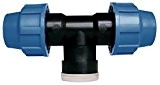 Cornat Bewässerungssystem  T-Stück PE-Rohr, Ø 20 mm, 1/2 Zoll Innengewinde, Polypropylen für Kaltwasser