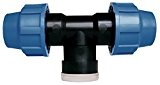 Cornat Bewässerungssystem  T-Stück PE-Rohr, Ø 32 mm, 1 Zoll Innengewinde, Polypropylen für Kaltwasser