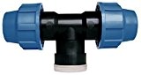 Cornat Bewässerungssystem  T-Stück PE-Rohr, Ø 32 mm, 3/4 Zoll Innengewinde, Polypropylen für Kaltwasser