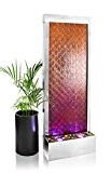 Cortenstahl-Wasserwand mit Edelstahl-Rahmen und LED-Beleuchtung - 1,74m