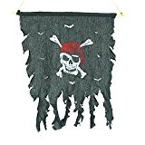Cosplay Kostüm Halloween Tattered Rot Bandana Fahne Pirat Totenkopf Skull &Knochen Flagge, Zum Aufhängen