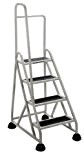 Cramer 1041L-19 Stop-Step Ladder 4 Steps with Left Handrail 36-inch High Top Step, Beige by Cramer