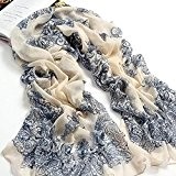 CS Priority Frauen-Schal, 160  70 cm, in hochwertigem Porzellan-Stil, dünn, Seiden-Schal, verschiedene Farben erhältlich beige