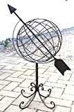 DanDiBo Globus aus Metall 101806 Sonnenuhr aus Schmiedeeisen 72 cm Gartenuhr Gartendeko