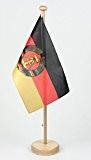 DDR Deutsche Demokratische Republik Tischflagge 15x25 cm in Profiqualität, mit 42 cm Massivholz - Tischständer