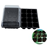 dealglad® New 2 12 Löcher Kunststoff Gemüse Vermehrung Blume Samen Grow Box Case Sämling Tablett (zufällige Farbe)