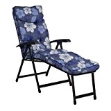 Deckchair LENA 01150-01, blau-weiß, Dekor, Relaxliege mit Auflage, klappbar, LILIMO ®