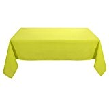 Deconovo Tischdecke Wasserabweisend Tischwäsche Lotuseffekt Tischtuch 130x220 cm Gelbgrün