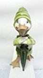 Deko Ente aus Kunststein, grün, 25 cm hoch