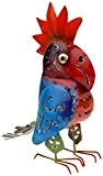 Deko Figur Papagei Diego aus Metall stehend bunt, 16 x 23cm, Standfigur Metallfigur Zierfigur Vogel aus Bali