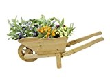 Deko Pflanzen-Schubkarre - Romantischer Pflanzkübel für Blumen - Aus Holz