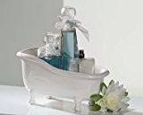 Deko-Schale Badewanne aus Keramik weiß für Badeperlen, Seife, Parfum etc. 25 x 14 cm
