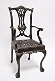 Deko-Stuhl in massiver Ausführung / zB. für die Garten-Dekoration / Gestellfarbe: Bronze / Prima auch zur Dekoration im Innen-Bereich geeignet