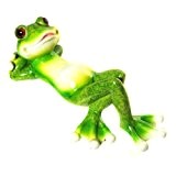 Dekofigur Gartenfigur Frosch liegend - 19,5 x 7 cm
