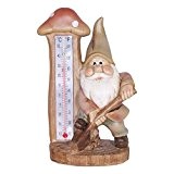 Dekofigur "Zwerg mit Thermometer" Gartenfigur Wichtel aus Polyresin