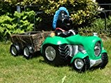 Dekorationsfigur Maulwurf im Traktor mit Anhänger H 40 cm 2-teilig aus Kunstharz