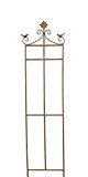 Dekorativer Metall Zaun mit Verzierungen - Farbe: Rost - Höhe 137cm / Breite 37cm - Steckzaun