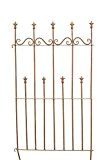 Dekorativer Metall Zaun mit Verzierungen - Farbe: Rost - Höhe 65cm / Breite 125cm - Steckzaun