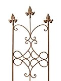 Dekorativer Metall Zaun mit Verzierungen - Farbe: Rost - Höhe 66cm / Breite 31cm - Steckzaun