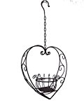 Dekoratives Herz zum Aufhängen für Dekorationen, Blumen oder als Hanging-Basket - Gesamthöhe mit Kette 68 cm