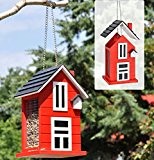 Dekoratives Vogelfutterhaus - Vogelhaus aus Holz Rot 57242
