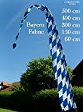 DEKOVALENZ - Gartenfahne BAVARIA blau-weiss, Oktoberfest Bayernfahne bayrische Balifahne Gartendeko, Fahnenlänge:3 Meter