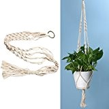 Demiawaking Betriebsaufhänger Makramee Pflanze Aufhänger Blumentöpfe Seil für Indoor Outdoor Garten Dekoration (Blumentopf ist nicht enthalten) (A)