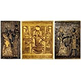 Design Toscano Ägyptische Tempelstele-Wandschild: Tutenchamun, Isis, Horus