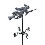 Design Toscano Böse Hexe im wehenden Wind, Wetterfahne aus Metall: Gartenspieß
