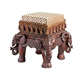 Design Toscano Des Maharadschas Elefanten, Skulpturale gepolsterte Fußbank