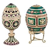 Design Toscano Eier im Faberge-Stil Die Smaragd-Sammlung: Set bestehend aus Redonka und Minishka