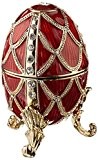 Design Toscano Emaillierte Eier im Faberge-Stil, Goldenes Gitter: Ei, rouge